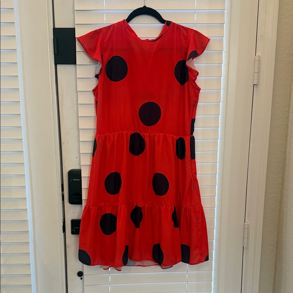 Elegant Red Polka Dot Dress